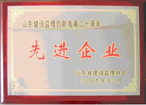 点击查看详细信息<br>标题：山东建设监理创新发展二十周年先进企业 阅读次数：5488