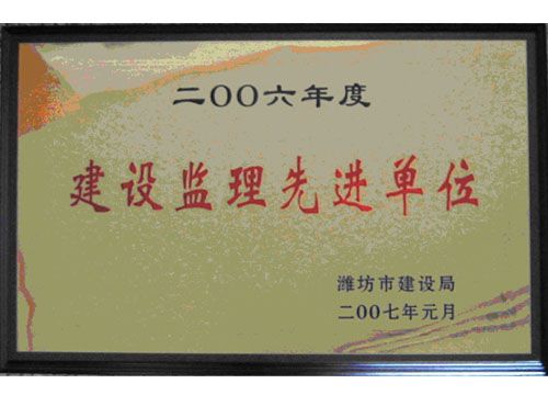 点击查看详细信息<br>标题：2006年度建设监理先进单位 阅读次数：4712