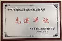 点击查看详细信息<br>标题：2017年度招标代理先进单位 阅读次数：1952